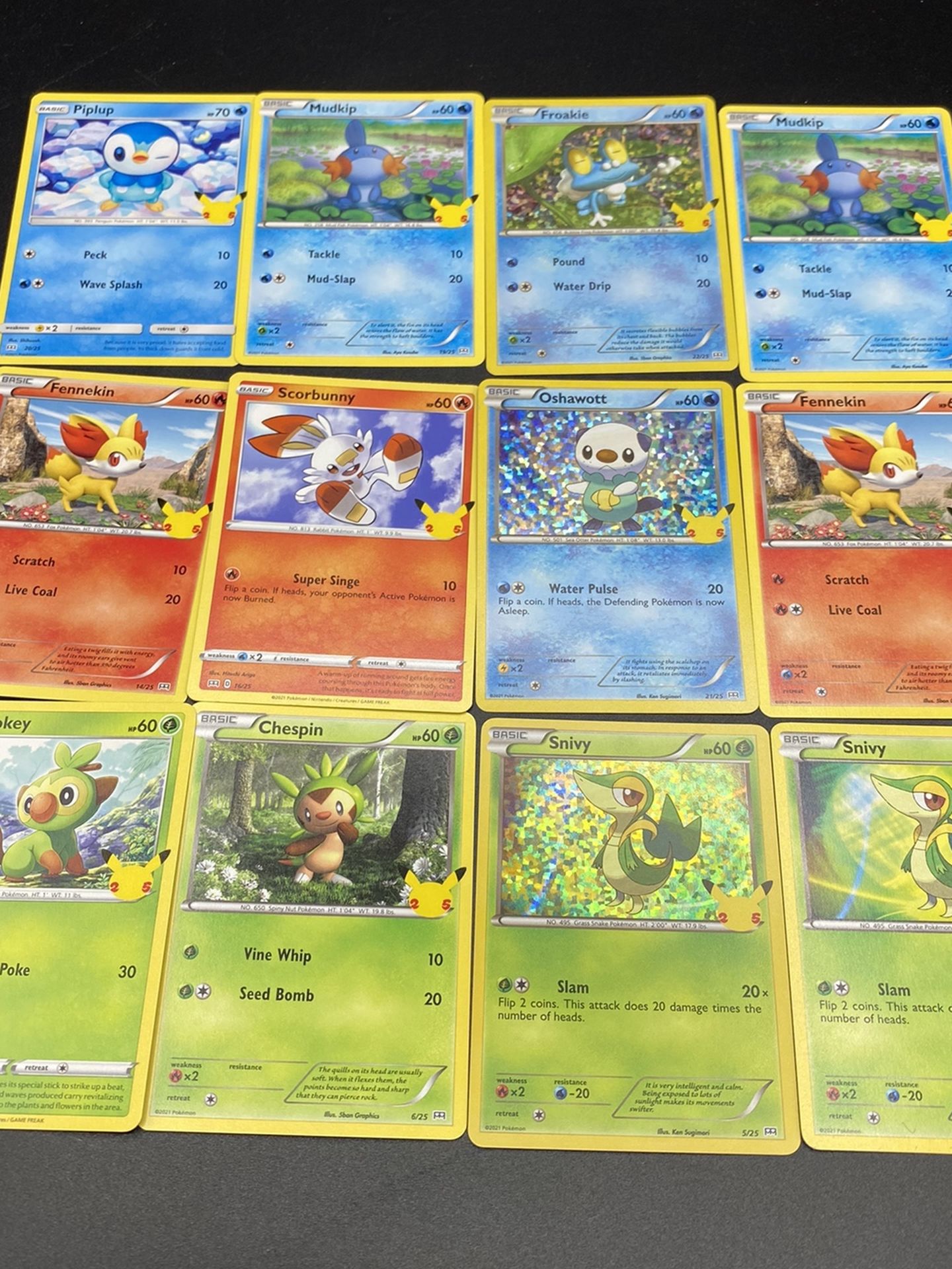 Lot Of 9 Pokemon 25th Anniversary Lot 3 Holo Foil Cards NM - Mint Condition