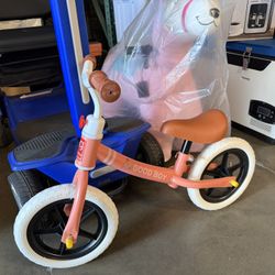 Toddler 2 Wheels Bike, Stable Widened Wheels Kids Bike Toy Height Adjustable Shock Absorption Steel 