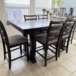 Countertop Height 6 Seater Table With Chairs
