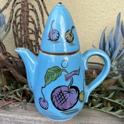 Blue Tea Pot Salt Shaker Cruet Vintage Made in Japan