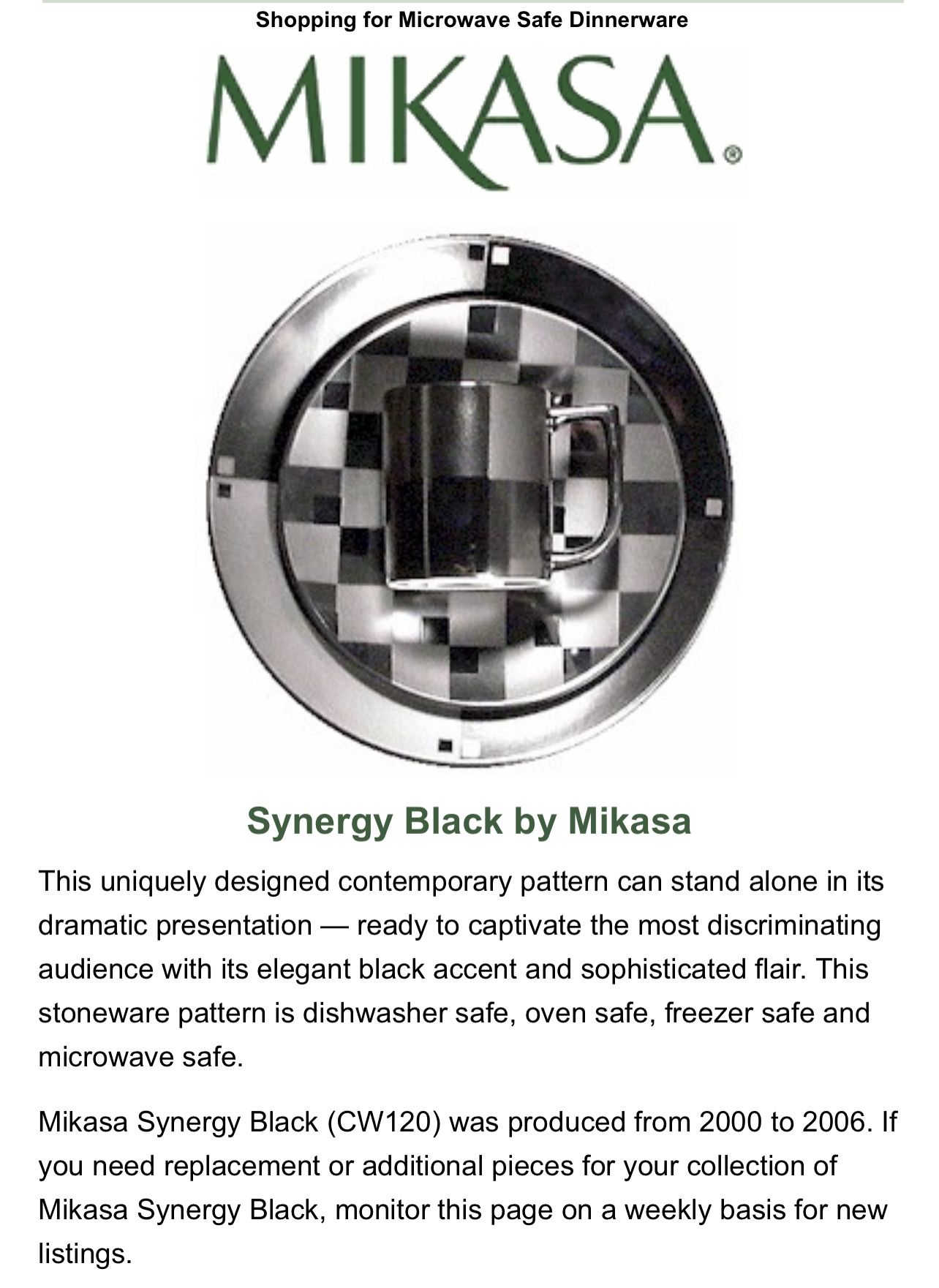 Mikasa synergy black dinnerware set stoneware