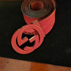 Authentic Red Gucci Suede Belt! 90/36