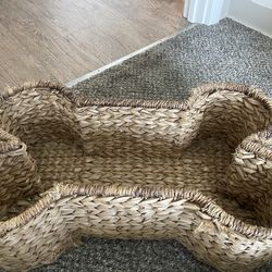 Large Woven Seagrass Dog Bone Basket – Pet Toy Storage Bin