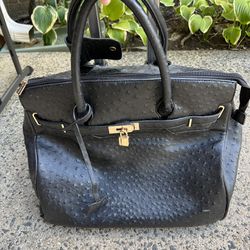 Faux Leather Rolling Bag