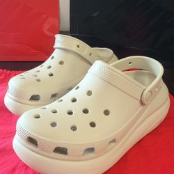 Crocs Classic Crush Platform Clogs Bone Color Unisex M 6/ Women's 8 
