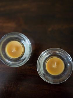 3" heavy Glass Tealight Candle Holders, heavy, $0.50 ea