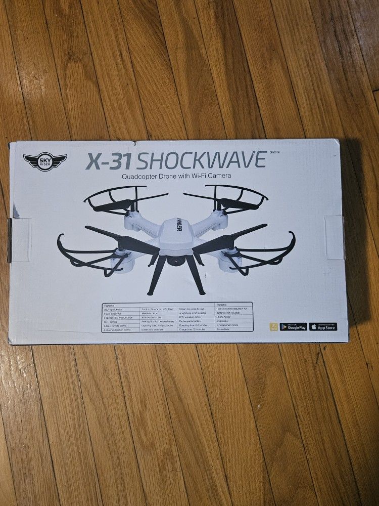 SKY RIDER X-31 SHOCKWAVE  QUADCOPTER DRONE WITH WI-FI CAMERA New