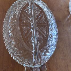 Cut Glass Relish Dish
