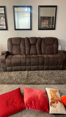 Suade leather couch
