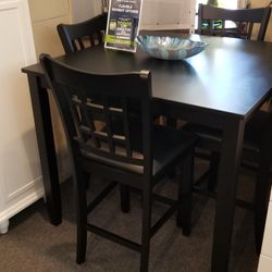 Brand Black Counter High Dining Set (Table: 42"×42"x36"H)