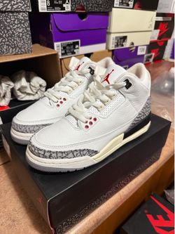 NIKE JORDAN 3 WHITE CEMENT Sz 4Y DS