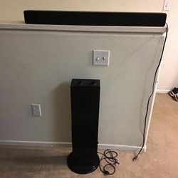 iLive  ITPW891B 2.1 CH 37" Sound Bar and Wireless Subwoofer for iPod and iPhone System