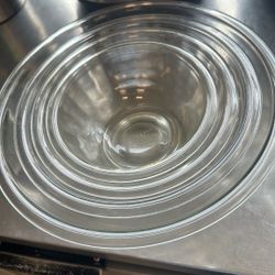 Vintage PYREX Glass Nesting Mixing Bowls - Set of 5 (Made in USA)