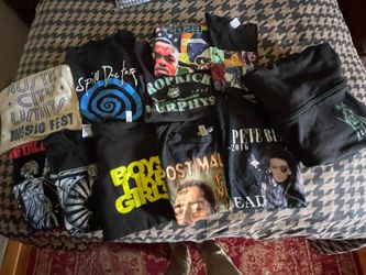 Lot of 11 Band T-Shirts & 1 Hoodie Multiple Sizes