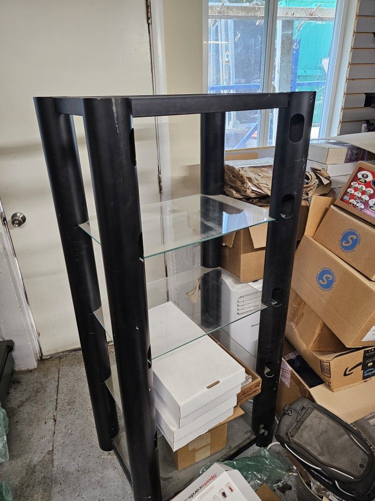 (2) Tower Displays With 5 Glass Shelves