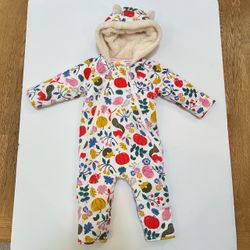 MINI BODEN Baby Girl Boy Sz 18-24 Months Harvest Fleece Lined Bunting In Ivory Forest Friends