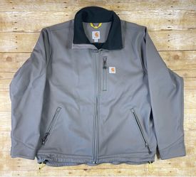 Carhartt Jacket Mens XL Gray Crowley Softshell Water-Resistant Work Zip