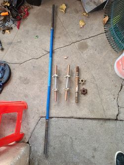 Adjustable dumbells and standard barbell