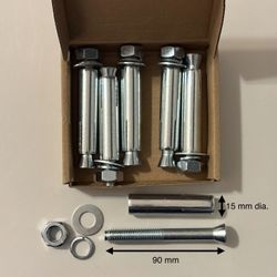 NEW Stainless Steel M10 Expansion Bolts with Nuts and Washers (6 pcs)