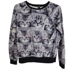 Forever 21 Cat Print Sweatshirt SMALL