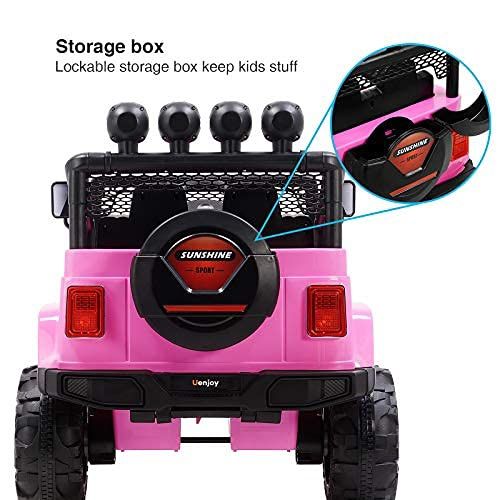 💕💕!!BRAND NEW 12V LUXURY REMOTE CONTROL Electric Ride On Car Power Wheels Big Kid Jeep Sport with FM RADIO, colorful LED light bar and Bluetooth