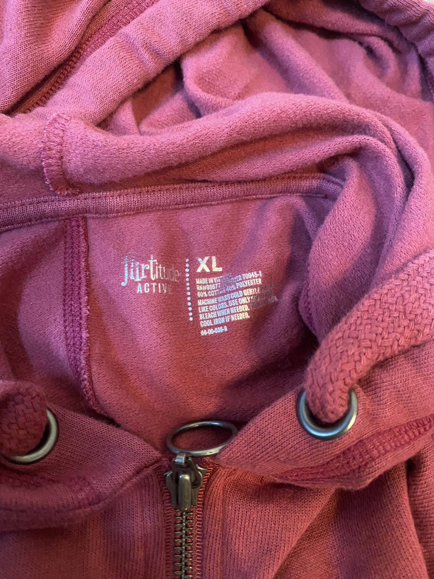 Pink-Red Zip Up Hoodie