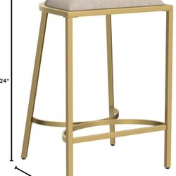2 Gold Bar Stools