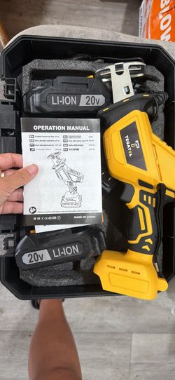 21V Cordless Reciprocating Saw with Brushless Motor, Safety Lock Switch, Multi-Blade Compatible, 13.4 x 7.1 x 3.1 Inch (2*Battery+Upgraded Saw)