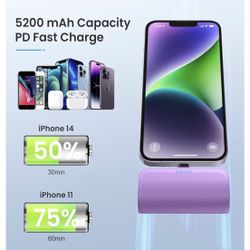 Mini Portable Power Bank for Any Phone(5200mAh) – Plug & Play