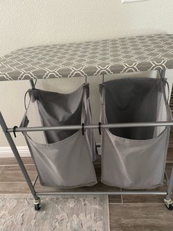 Rolling laundry hamper clothes sorter