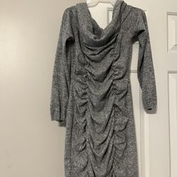 Grey And Black Cozy Dress 