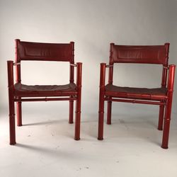 Billy Haines style Faux Bamboo chairs- a pair