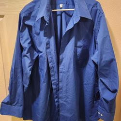 Mens Blue Button Down VanHeusen Dress Shirt