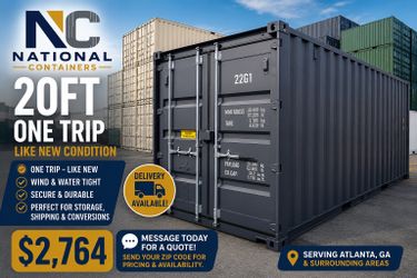 20FT One-Trip Shipping Container – Like New – Delivery Available – Atlanta, GA