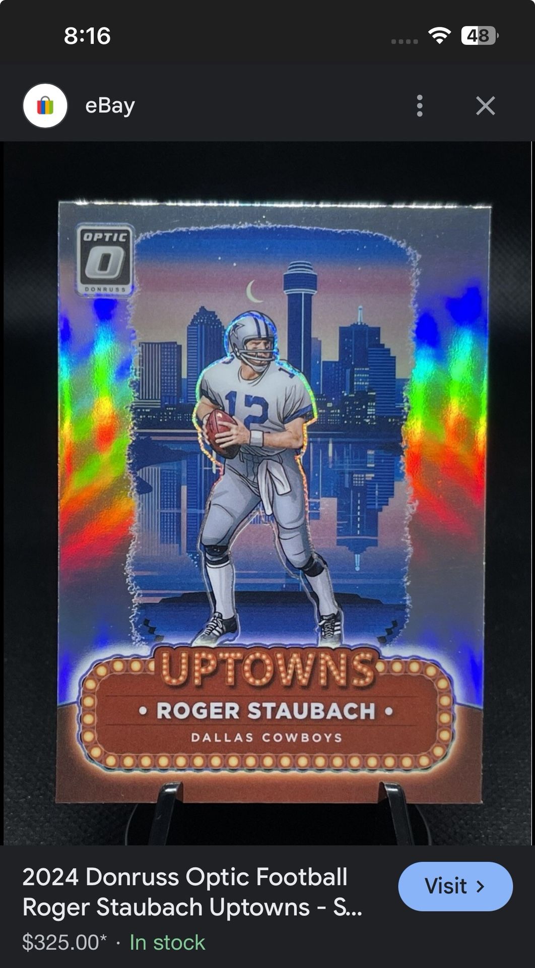 2024 Donruss Optic Football Roger Staubach Uptowns
