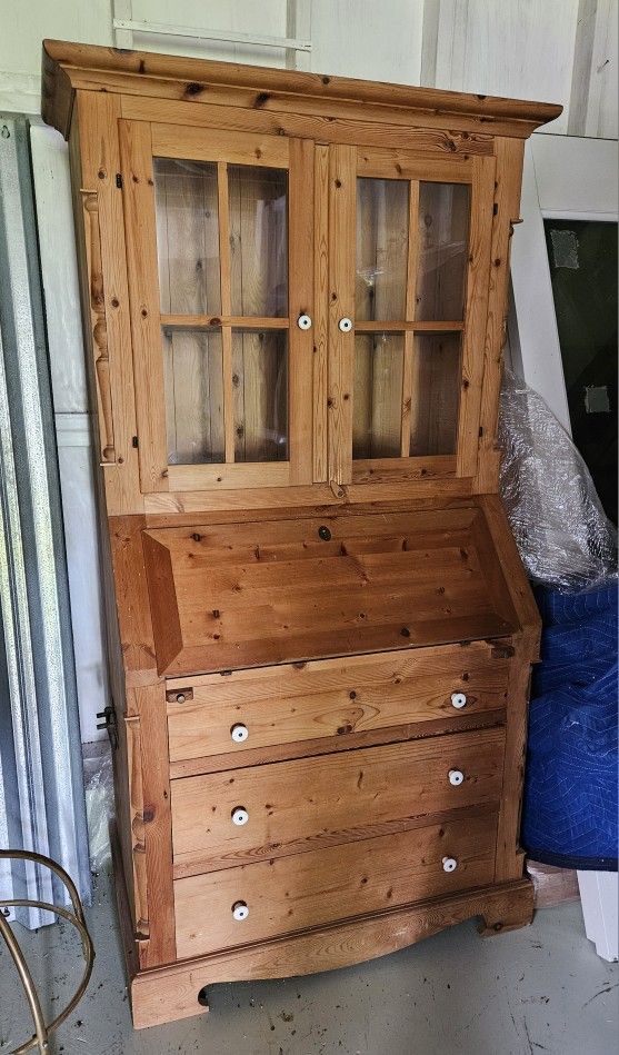 Vintage Pine Hutch with a fold out Desk.