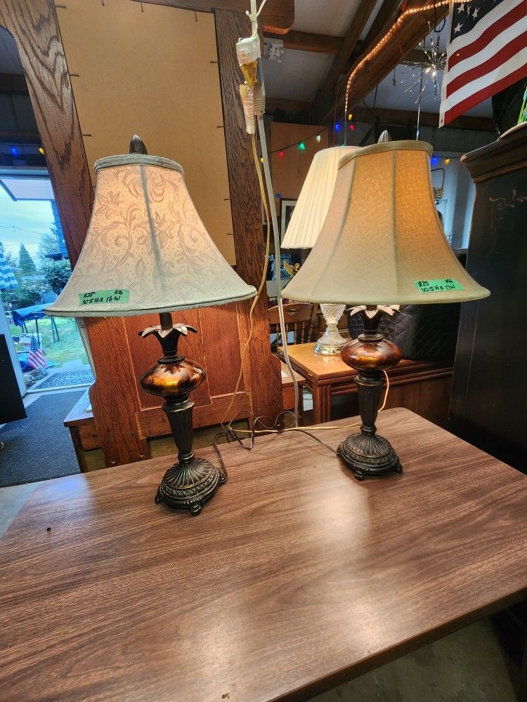 Pair of lamps $25 ea.
30.5"h x 16"w