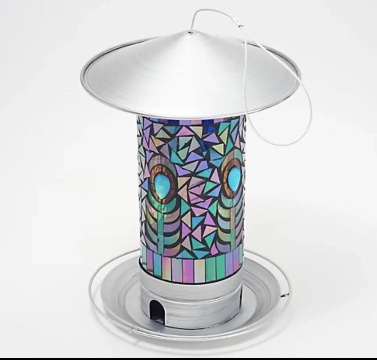 Garden Reflections 13" Tall Mosaic Bird Feeder