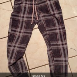 Pink plaid pj pants