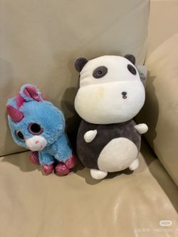 Plush Stuffed Animals Lot – Jumbo Unicorn, Care Bear, Panda, Bunny & More
