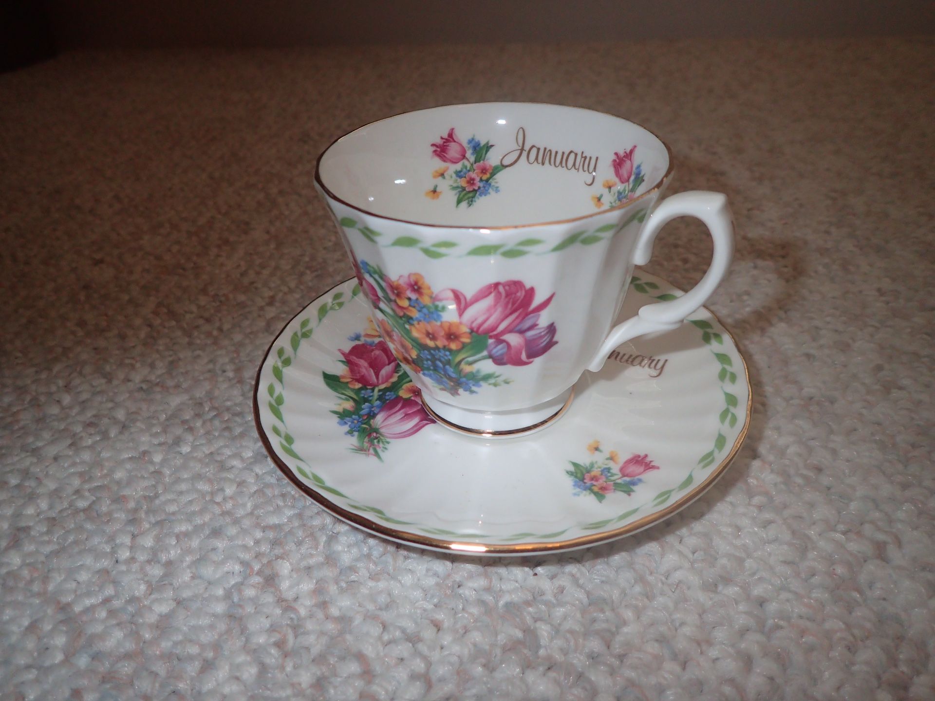 Royal Curtbertson Cup & Saucer (January)