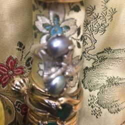 Black Pearls In Sterling Silver 