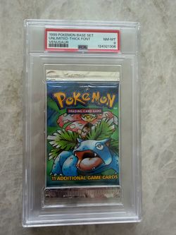 1999 POKEMON BASE SET UNLIMITED SEALED VENUSAUR BOOSTER PACK THICK FONT PSA 8