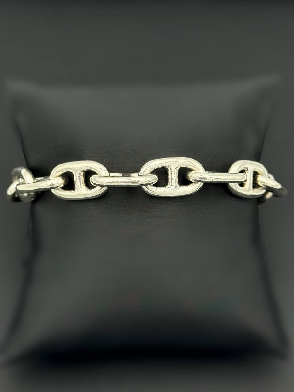 925 Sterling Silver Puffed Anchor link 8” bracelet 57.3 grams 11mm