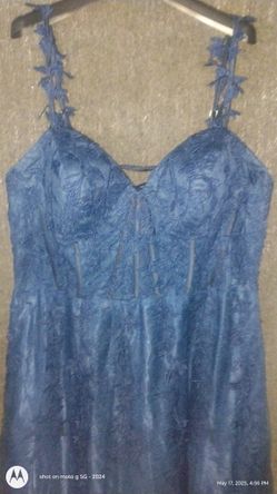Navy Blue Corset Dress For Ladies Size 18
