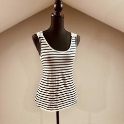 Small Navy Blue & White Lace Tank