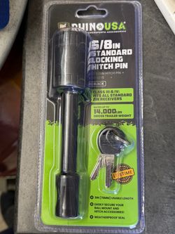 Rhino USA Trailer Hitch Lock 5/8" pin black 3" long lifetime warranty 14000lbs