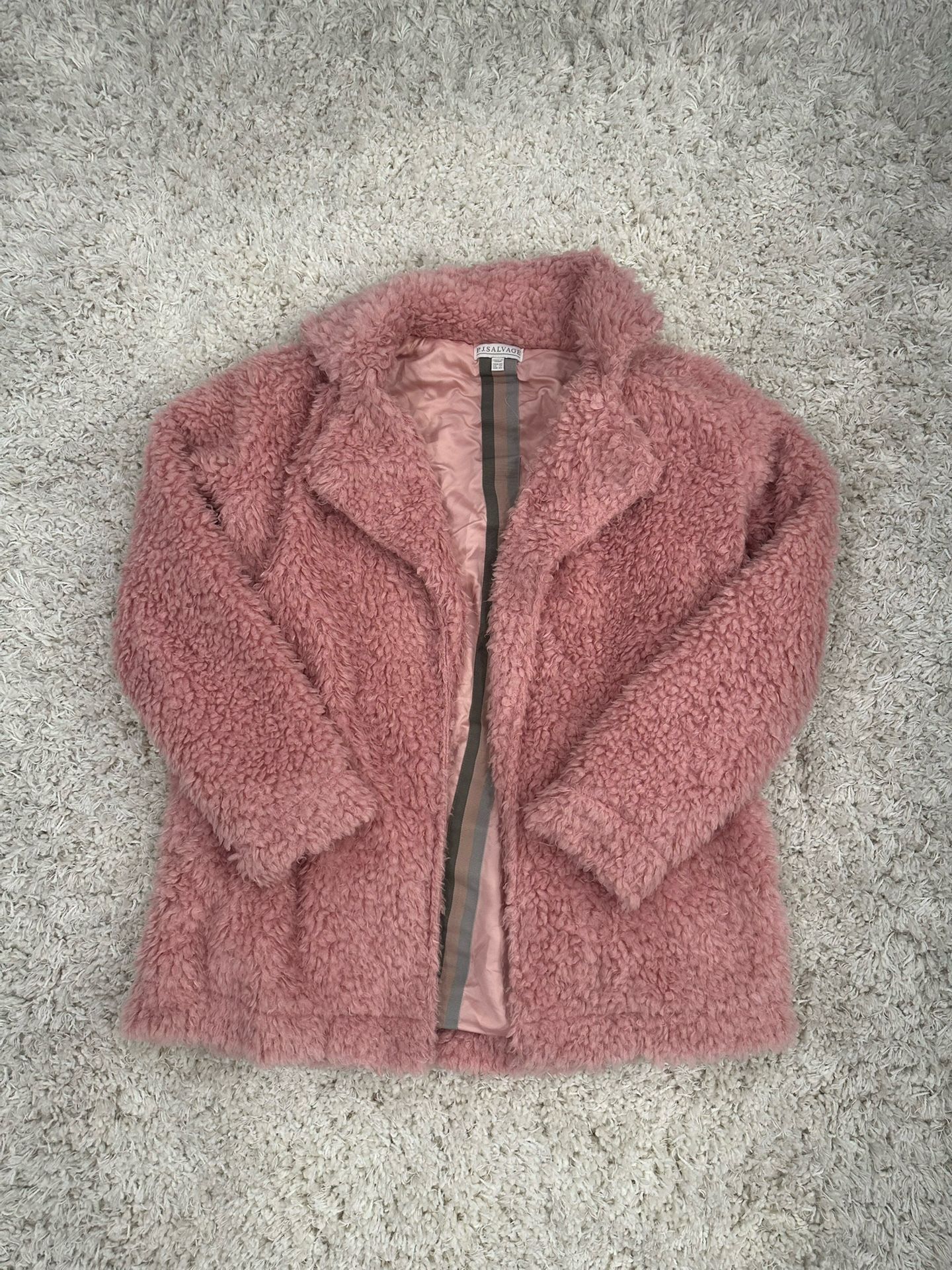 P.J. Salvage Pink Fleece Jacket Size XS