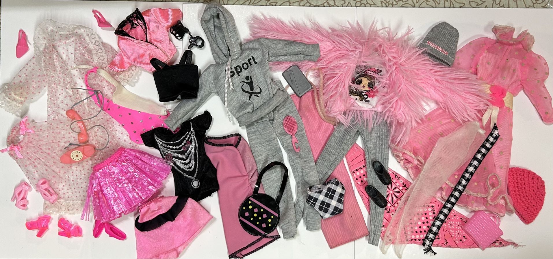 Barbie Clothing And Accessories Lot Over 35 Pieces (NO DOLL)