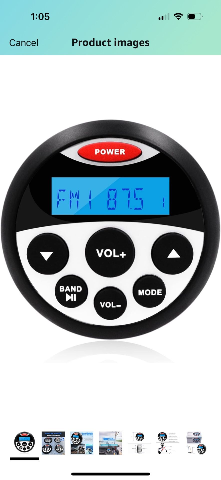 Boat Marine Stereo Receiver Bluetooth - 45 x 4 Watts Audio AM FM Gauge Waterproof Radio Tuner Streaming for Boats Golf Cart ATV UTV and Spa Hot Tubs G